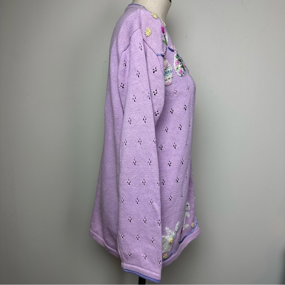 Storybook Knits Eggstravaganza Cardigan with Embroidered Details - Picture 10 of 14